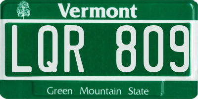 VT license plate LQR809