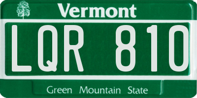 VT license plate LQR810