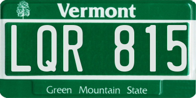 VT license plate LQR815