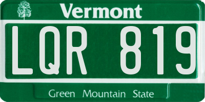 VT license plate LQR819