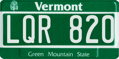 VT license plate LQR820