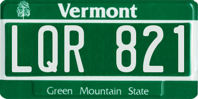 VT license plate LQR821