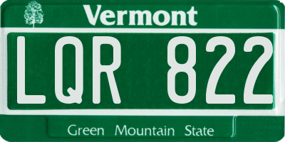 VT license plate LQR822