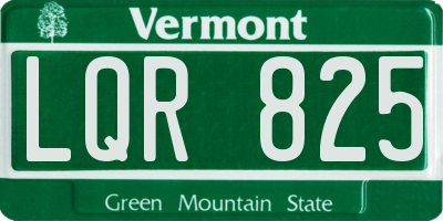 VT license plate LQR825