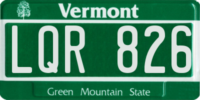 VT license plate LQR826