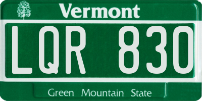 VT license plate LQR830