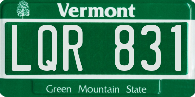 VT license plate LQR831