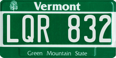 VT license plate LQR832