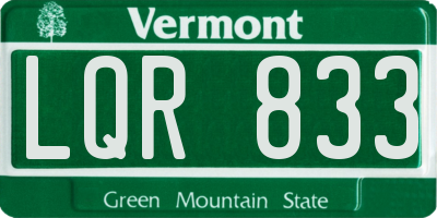 VT license plate LQR833