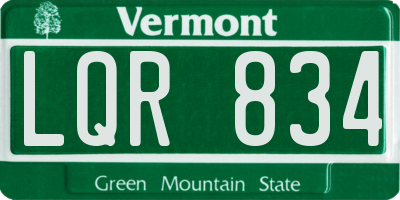 VT license plate LQR834