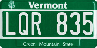 VT license plate LQR835
