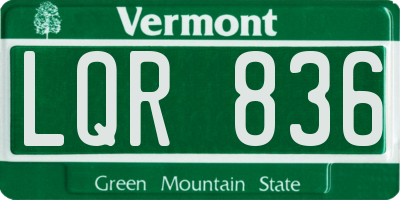 VT license plate LQR836