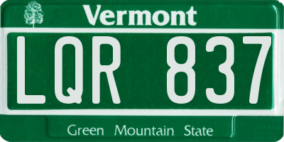 VT license plate LQR837