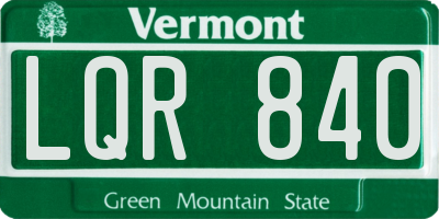 VT license plate LQR840