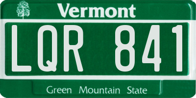 VT license plate LQR841