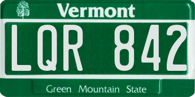 VT license plate LQR842