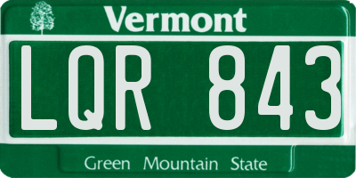 VT license plate LQR843