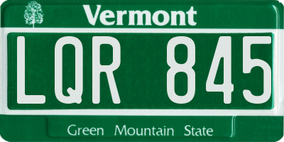 VT license plate LQR845