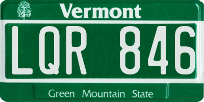VT license plate LQR846