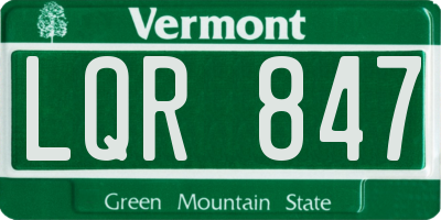 VT license plate LQR847