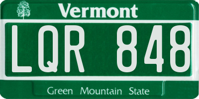 VT license plate LQR848