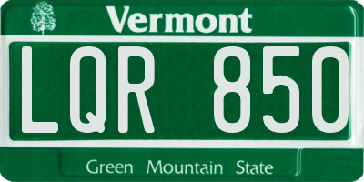 VT license plate LQR850