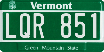 VT license plate LQR851