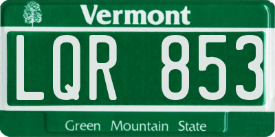 VT license plate LQR853