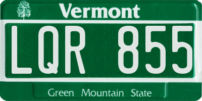 VT license plate LQR855