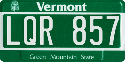 VT license plate LQR857