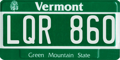 VT license plate LQR860
