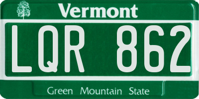 VT license plate LQR862