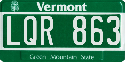 VT license plate LQR863