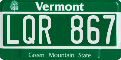 VT license plate LQR867