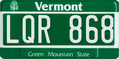 VT license plate LQR868