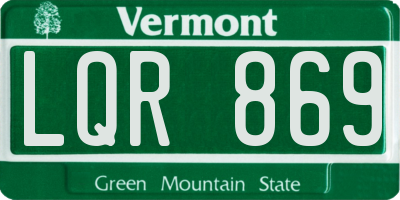 VT license plate LQR869