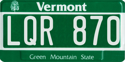 VT license plate LQR870