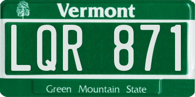VT license plate LQR871