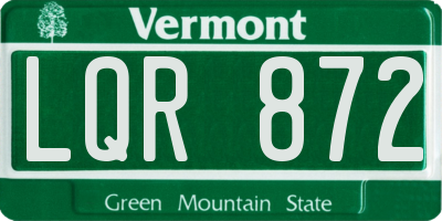 VT license plate LQR872
