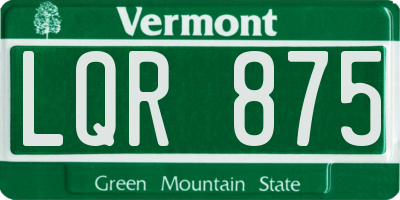VT license plate LQR875