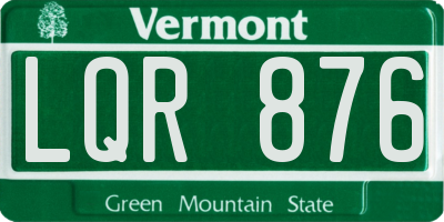 VT license plate LQR876