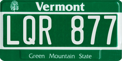 VT license plate LQR877