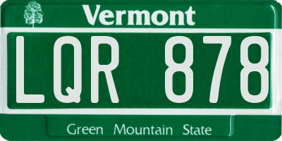 VT license plate LQR878