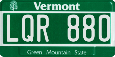 VT license plate LQR880