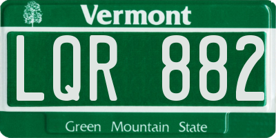 VT license plate LQR882
