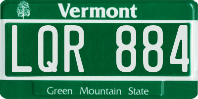 VT license plate LQR884