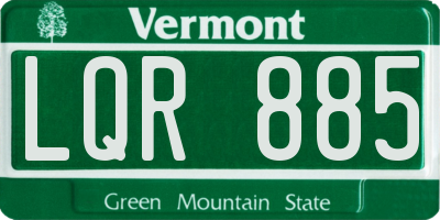 VT license plate LQR885