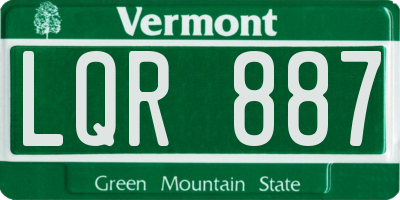 VT license plate LQR887