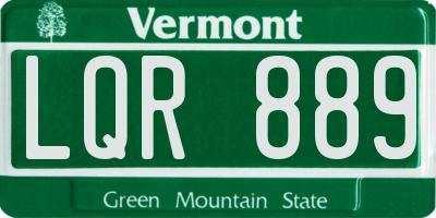 VT license plate LQR889