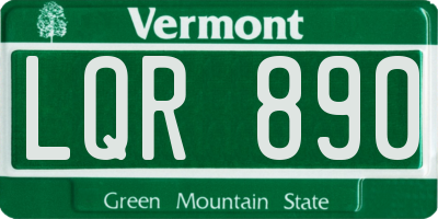 VT license plate LQR890
